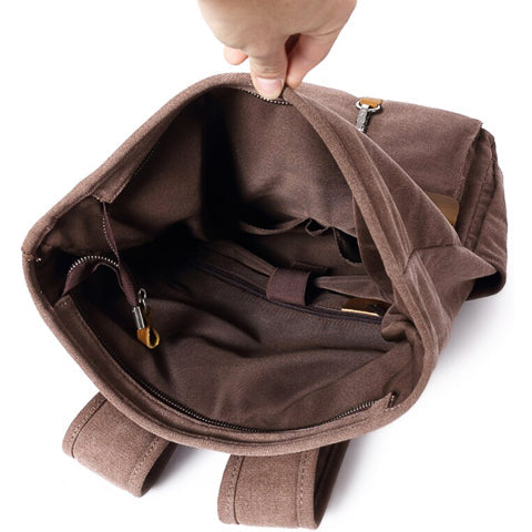 Canvas-Rucksack für Herren mit Rolltop-Verschluss