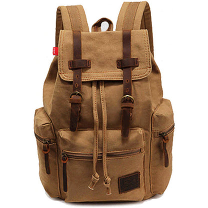 Canvas-Rucksack im Vintage-Stil mit Überschlagklappe