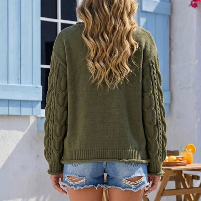Damenpullover mit lockerer, bequemer Passform von vorn