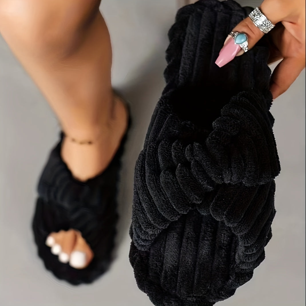 Open cross-strap slippers for women