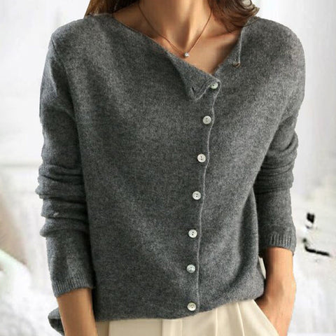 Women's sweater with button placket in an elegant design