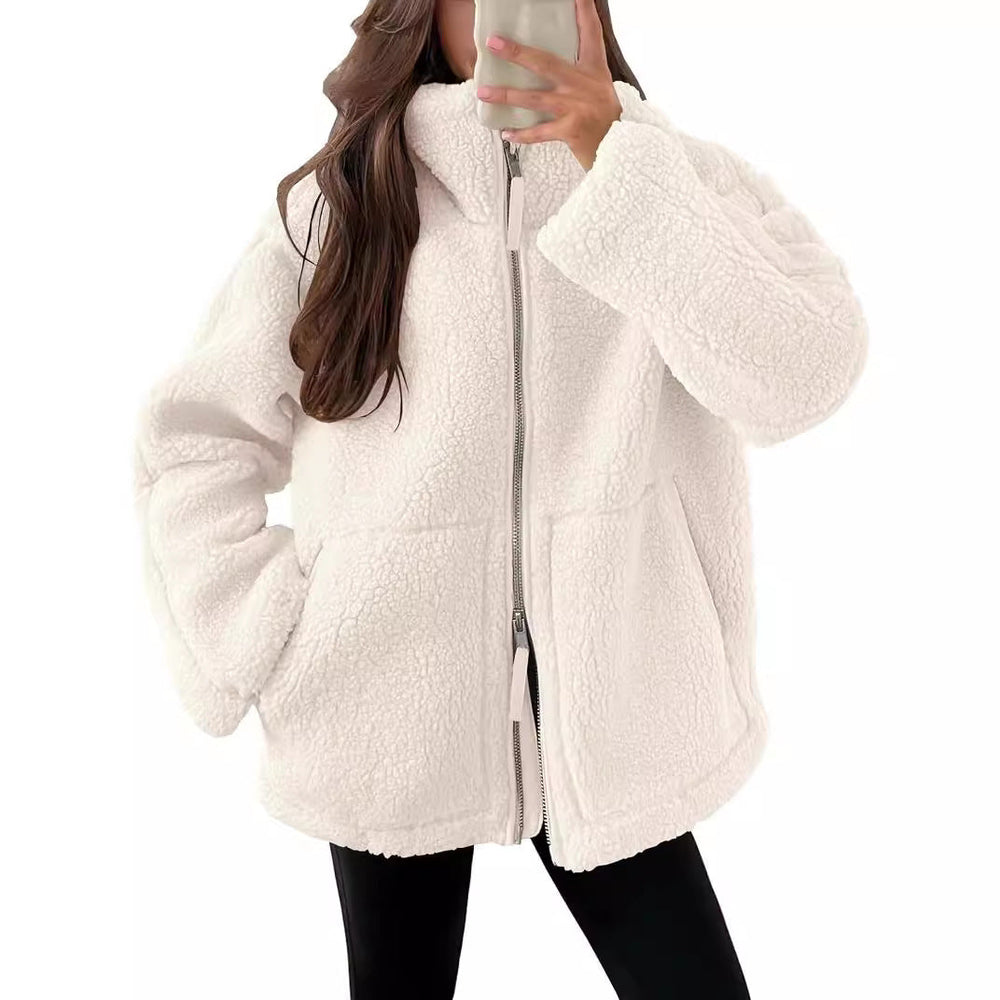 Women's Teddy Jacket with Zipper for Winter and Autumn