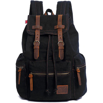 Canvas-Rucksack im Vintage-Stil mit Überschlagklappe
