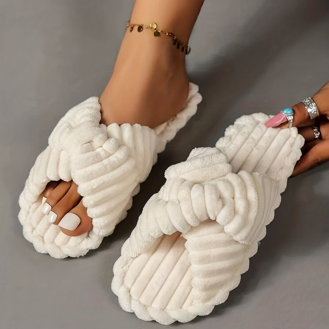 Open cross-strap slippers for women