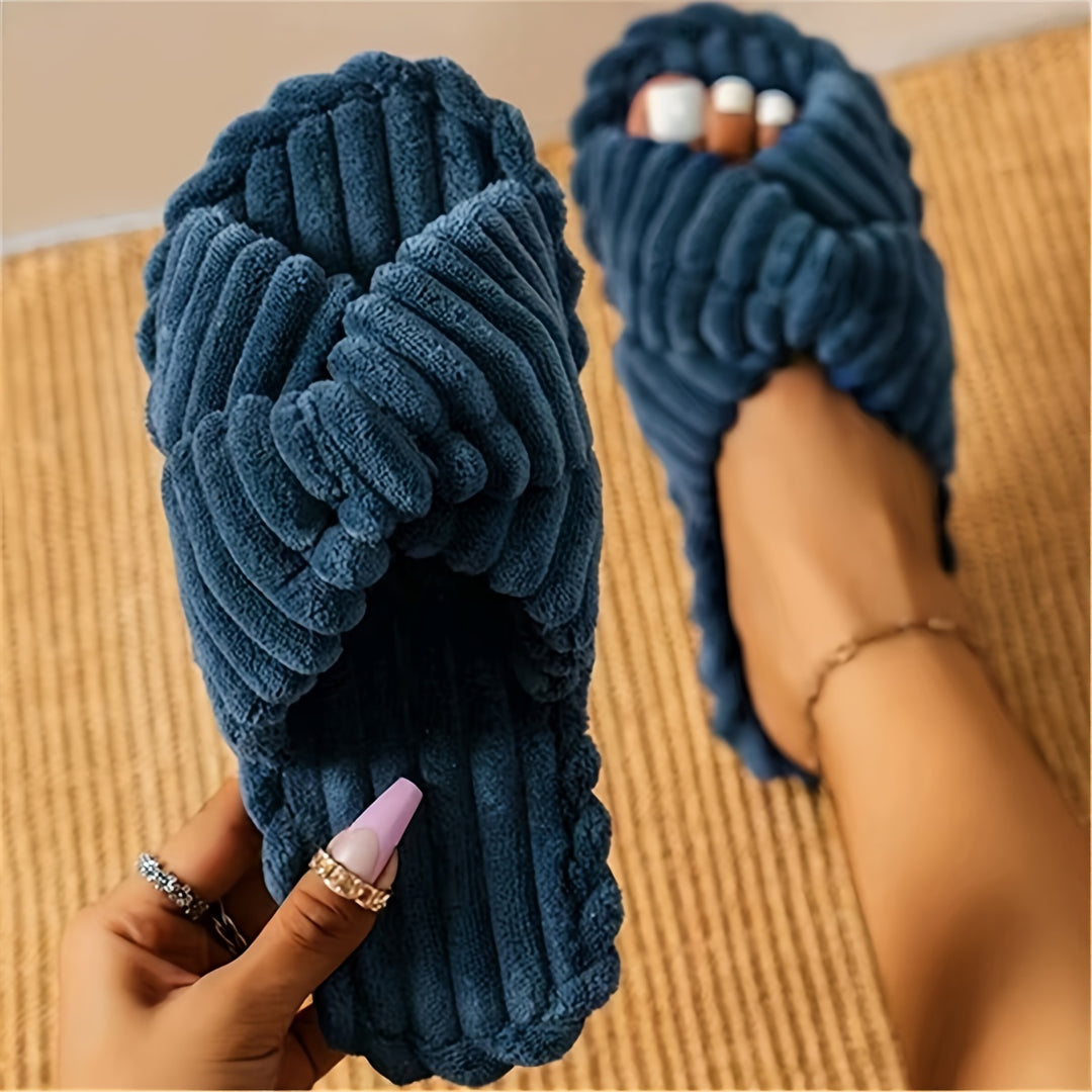Open cross-strap slippers for women