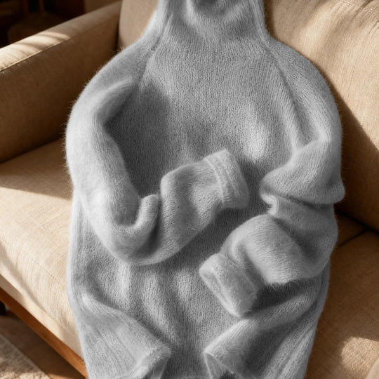 Women's solid-color roll-neck sweater