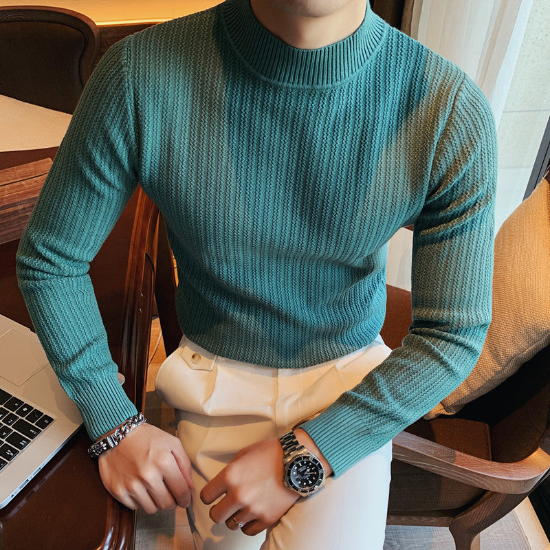 Unifarbener Herrenpullover für stilvolle Alltagsoutfits