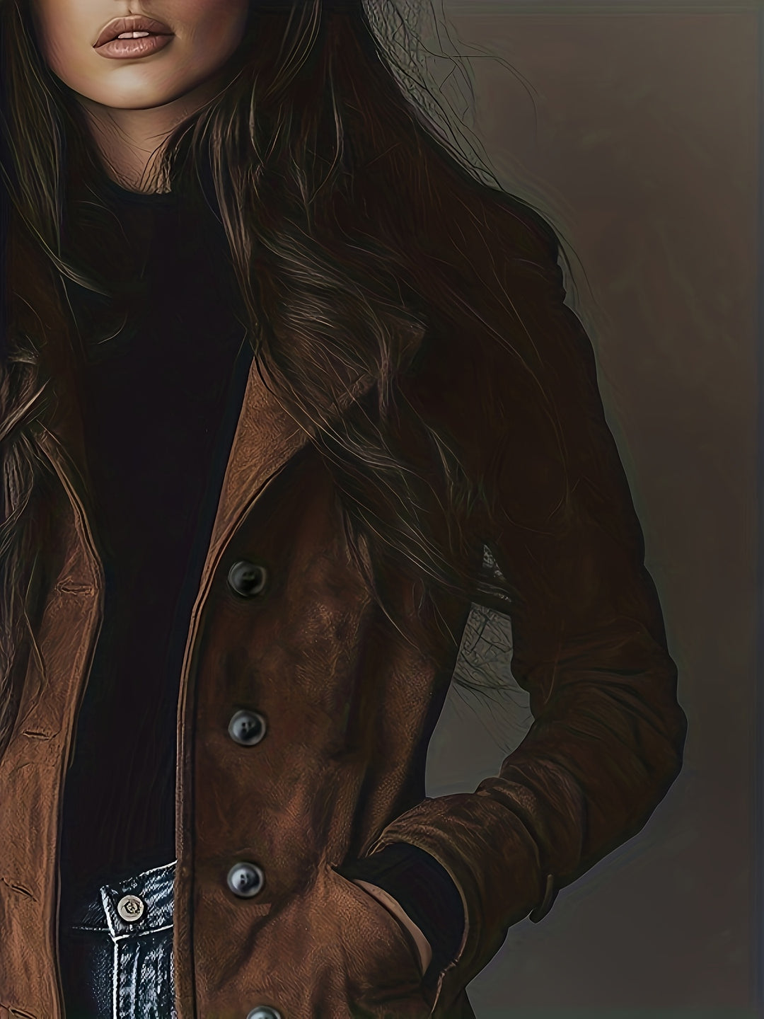 Classic coat with lapel collar and button placket for women