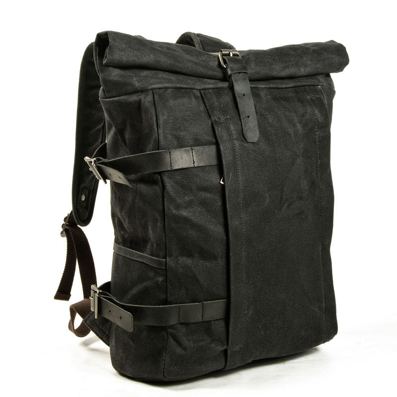 Robuster Canvas-Rucksack für Herren mit Rolltop