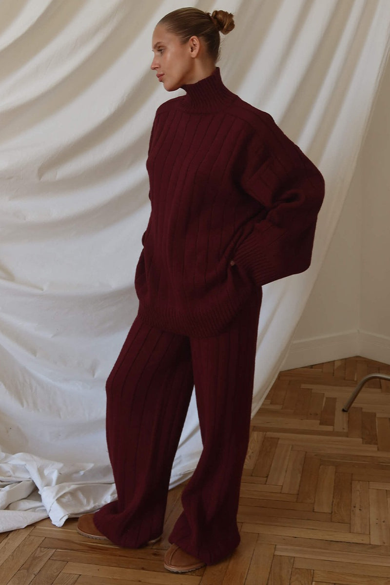 Seitliche Ansicht des Damen-Rippstricksets