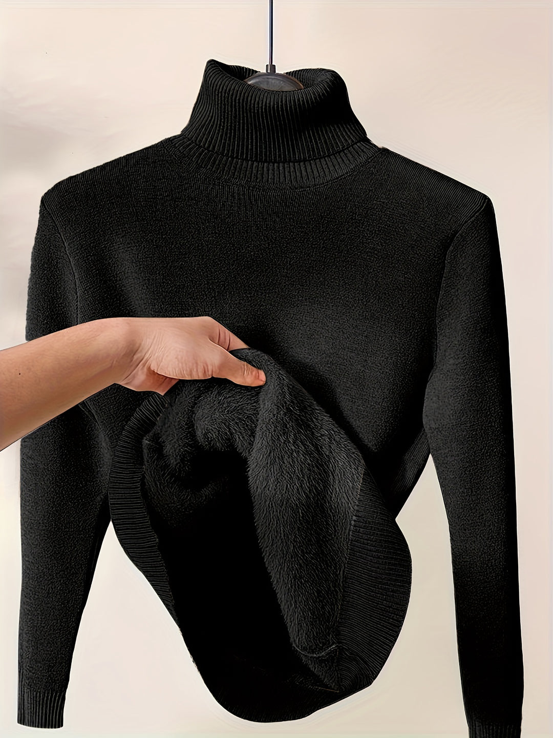 Women's solid-color turtleneck sweater