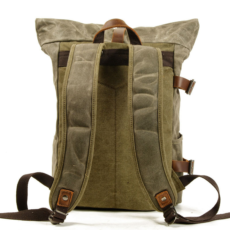 Robuster Canvas-Rucksack für Herren mit Rolltop