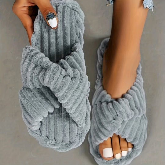 Open cross-strap slippers for women