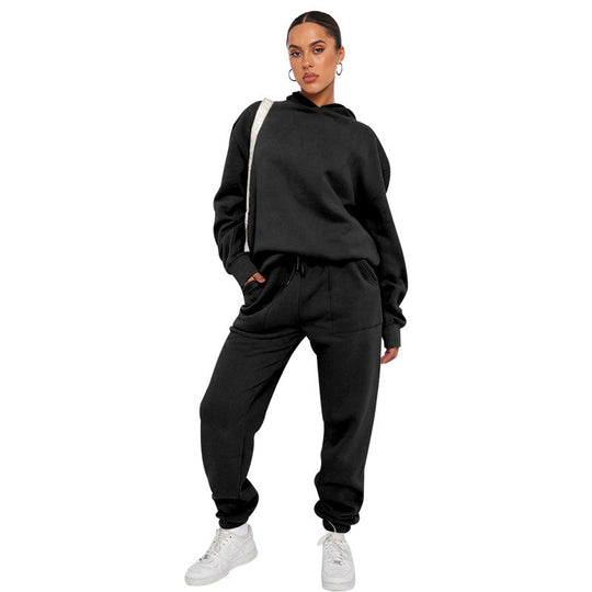 Women's Jogging Set with Hood in Casual Style 