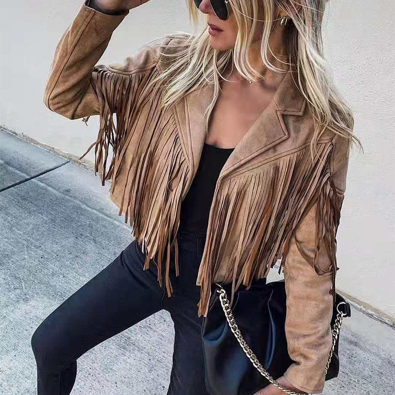 Boho-Fransenjacke als Detailansicht des Ärmels
