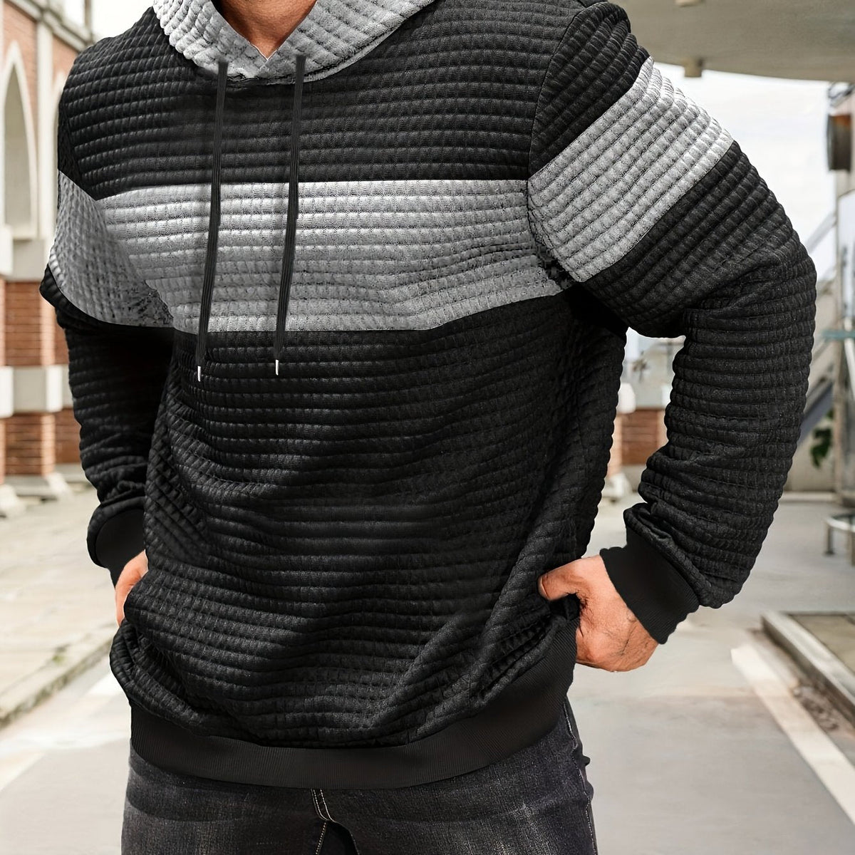 Sportlicher Herren Kapuzenpullover Mit Farbverlauf