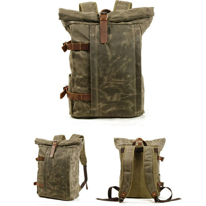 Robuster Canvas-Rucksack für Herren mit Rolltop
