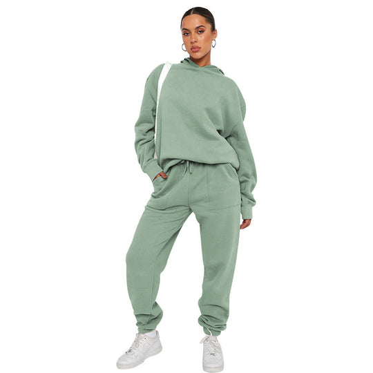 Women's Jogging Set with Hood in Casual Style 