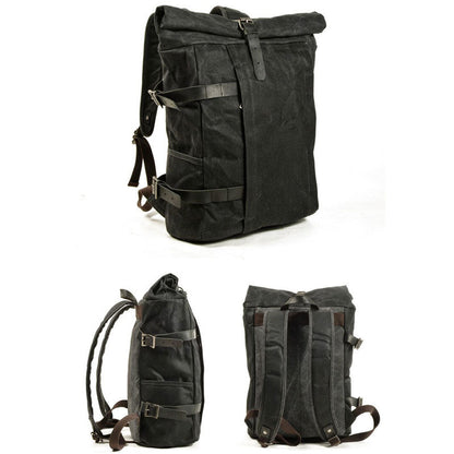 Robuster Canvas-Rucksack für Herren mit Rolltop
