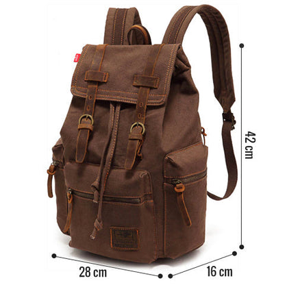 Canvas-Rucksack im Vintage-Stil mit Überschlagklappe