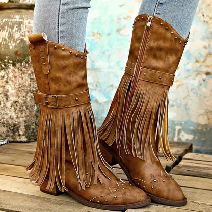 Elegante Damenstiefel mit Quastendetails für vielseitige Outfits