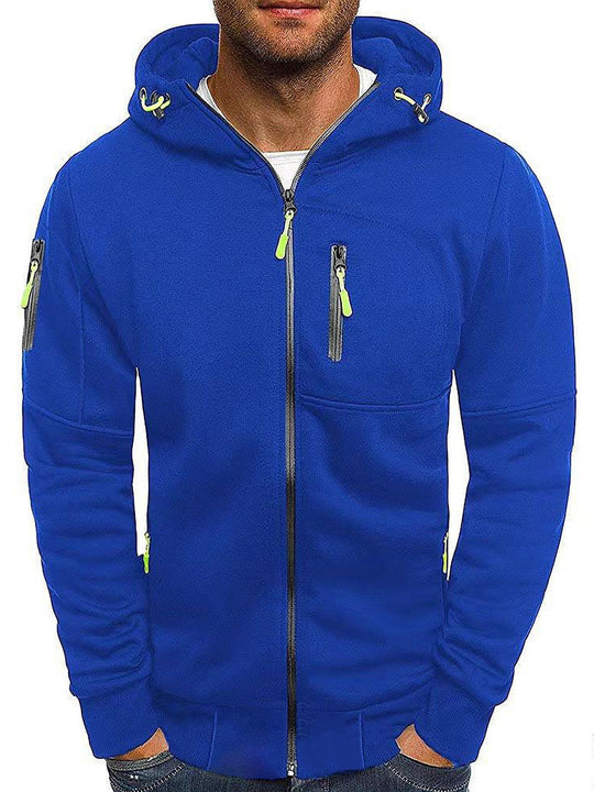 Men's sporty zip-up hooded jacket