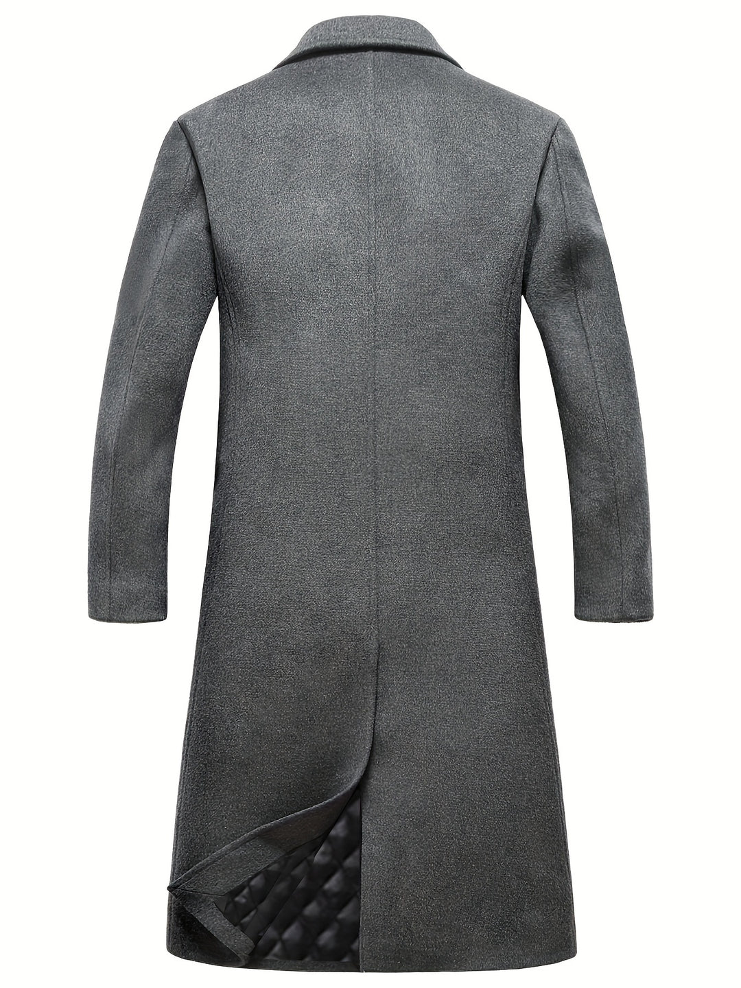 Long coat with lapel collar and button placket for men