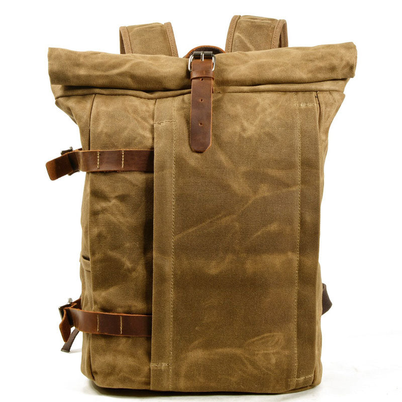Robuster Canvas-Rucksack für Herren mit Rolltop