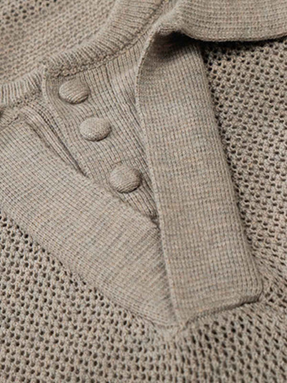 Poloshirt für Herren mit durchbrochener Netzstruktur