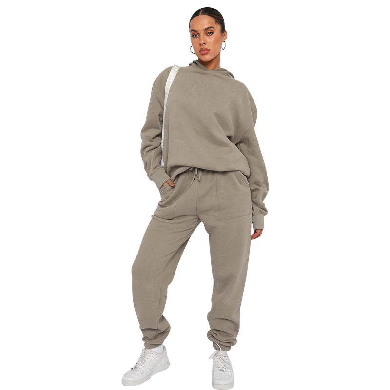 Women's Jogging Set with Hood in Casual Style 