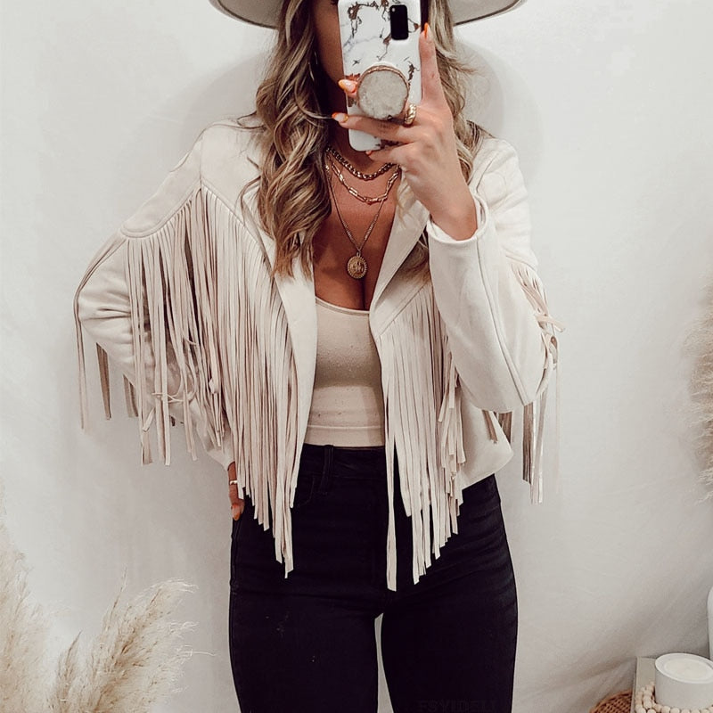 Fransenjacke Im Boho Stil