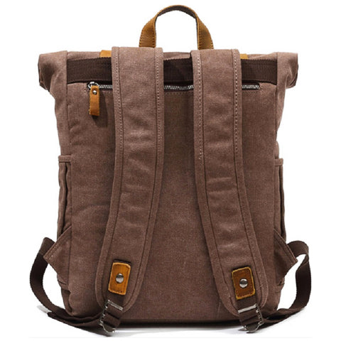 Canvas-Rucksack für Herren mit Rolltop-Verschluss