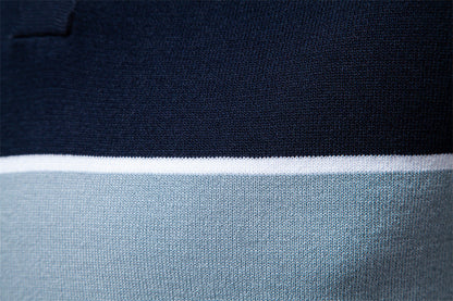 Zweifarbiges Poloshirt für Herren mit V-Ausschnitt