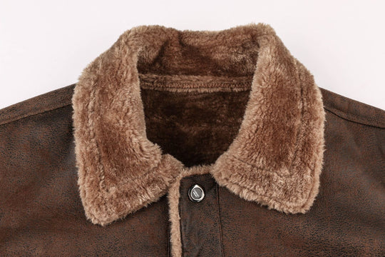 Men's suede jacket with sherpa lining