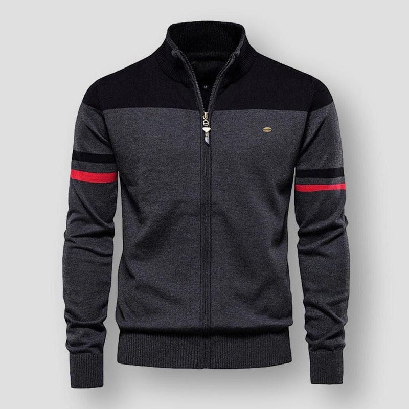 Men's Hoodie with Retro Design and Zipper
