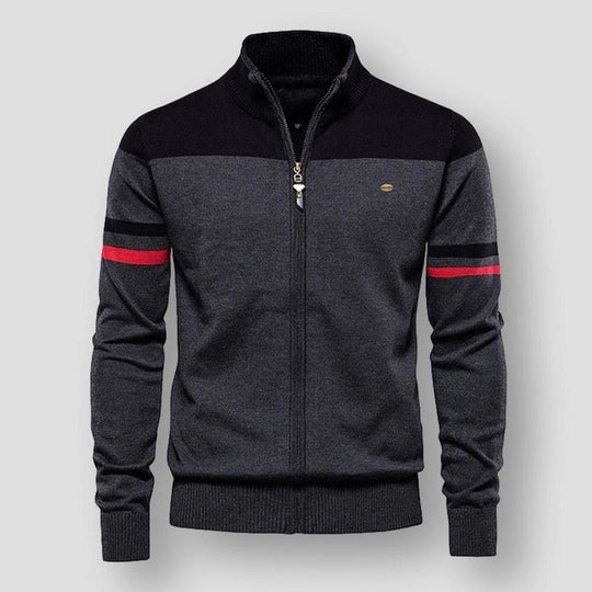 Men's Hoodie with Retro Design and Zipper