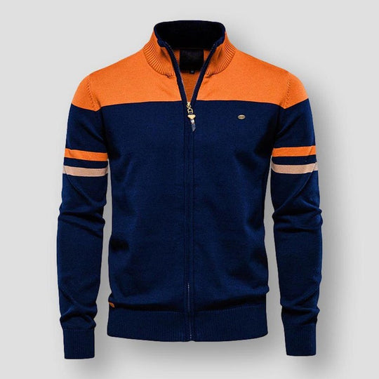 Men's Hoodie with Retro Design and Zipper