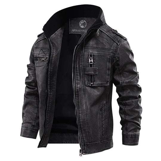 Men's jacket with classic cut and zipper