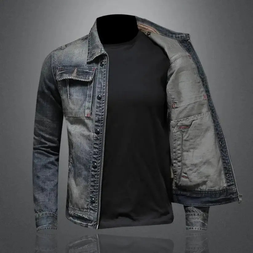 Men's denim jacket with classic denim design