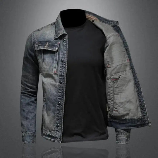 Men's denim jacket with classic denim design