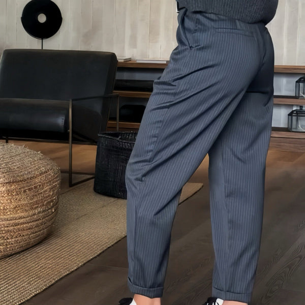 Women's Striped Elegant Suit Trousers