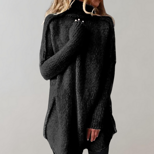 Women's Long Sweater with Warming Design