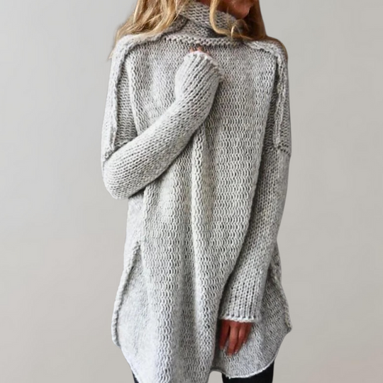 Women's Long Sweater with Warming Design