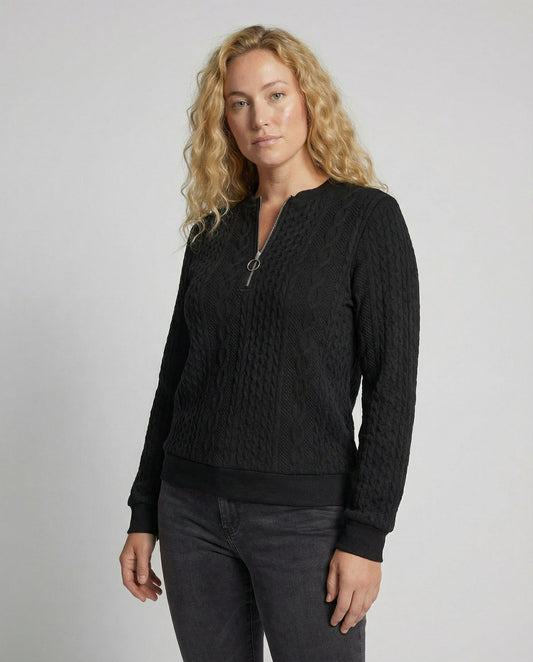 Damen-Strickpullover mit strukturierter Oberfläche in der Gesamtansicht