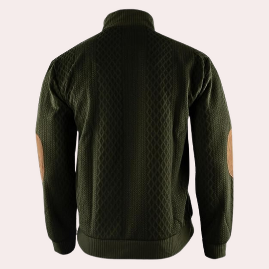 Men's sweater with collar and button placket