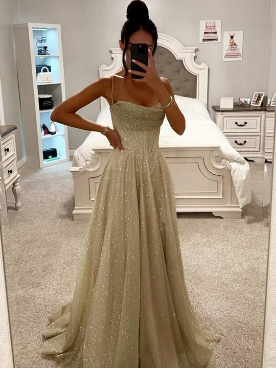 Women's Maxi Dress with Shiny Fabric and Backless Design