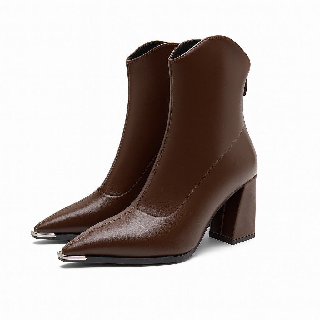 Women's Chelsea Boots with Modern Chrome Detail and Slim Design