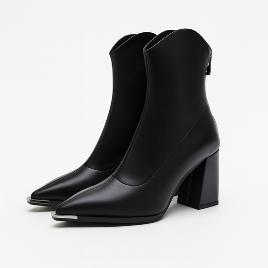Women's Chelsea Boots with Modern Chrome Detail and Slim Design