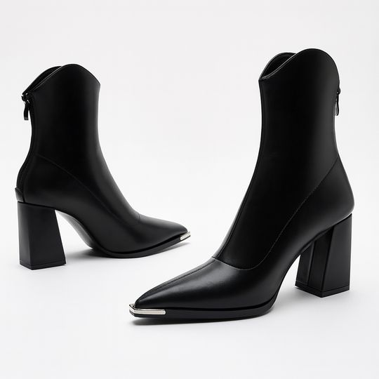Women's Chelsea Boots with Modern Chrome Detail and Slim Design