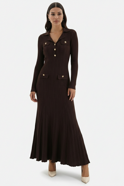 Elegantes Damen-Maxikleid aus weichem Strick